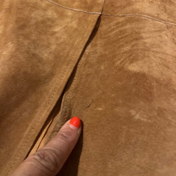 RALPH LAUREN SUEDE 22W MIDI SKIRT MAX WAIST 42 INCHES CAMEL TAN - Picture 12 of 14